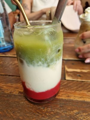 Matcha Strawberry Almond at Break Brunch Lisbon in Lisbon