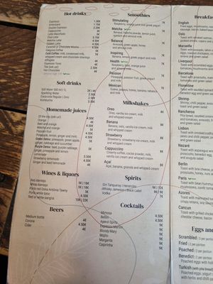 Menu at Break Brunch Lisbon in Lisbon