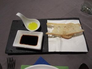 complimentary appetiser at Chakra Vege Cafe in Shanghai