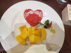 Valentine Day mango and sticky rice in the house at Sugar and Spice in Cambridge