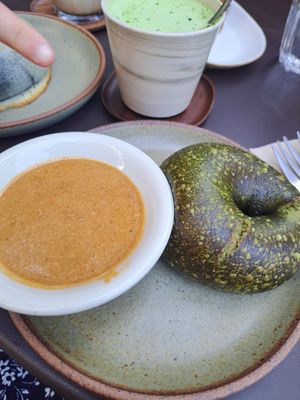 Matcha bagel at Nagare Bankside in South East London