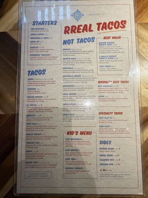 Menu  at Rreal Tacos - Sandy Springs in Sandy Springs