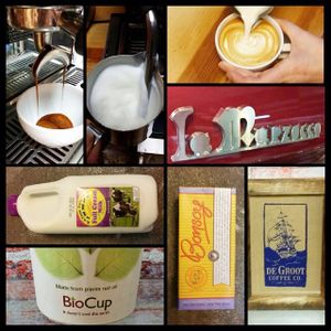 best coffee, locally roasted, fair trade, paris creek dairy and bonsoy milk, organic. at Relax in Vintage in Adelaide