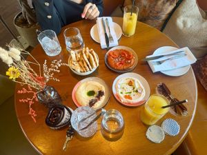 Hummus pita at Kitty Hawk Rooftop Bar and Restaurant in London