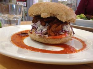 jackfruit burger cafe Royale  at Cafe Royale in Palmerston North