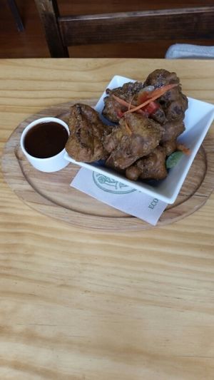 Vegan spicy fried Cauliflower & Plum sauce at Cafe Royale in Palmerston North