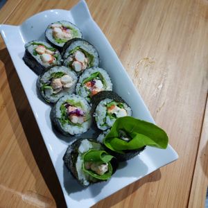 Vegan crab meat salad roll at Homey Food & Cafe in Calgary