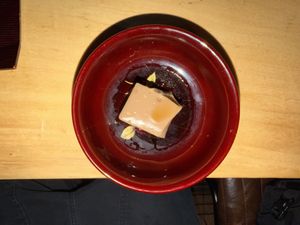Dessert. Chocalate tofu.  at Nirai Roppongi | Vegan Sushi in Tokyo