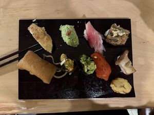 Sushi variants.  at Nirai Roppongi | Vegan Sushi in Tokyo