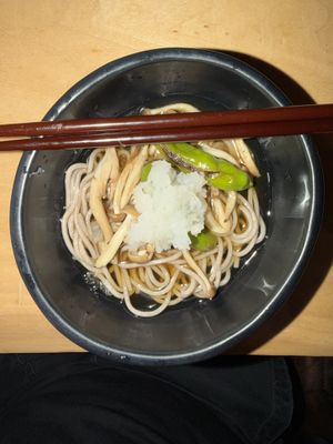 Cold noodle soup as starter.  at Nirai Roppongi | Vegan Sushi in Tokyo
