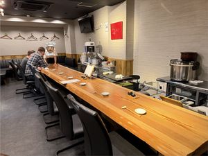 Inside/seating.  at Nirai Roppongi | Vegan Sushi in Tokyo
