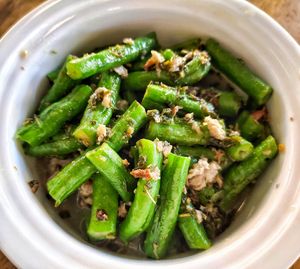 Sarawak kacama stir fry long bean at Happy Vege in Kuching
