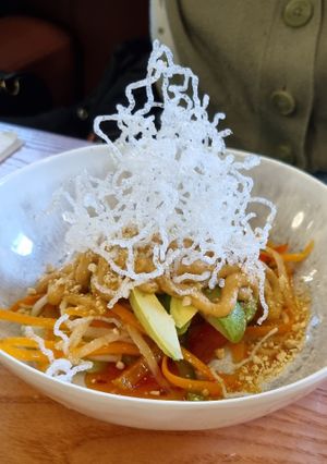 Asian peanut salad with crispy noodles at Red Onion in Glasgow