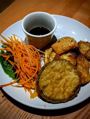 Mixed tempura vegetables at Red Onion in Glasgow
