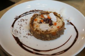 Coconut cake. at MyRaw Cafe in Prague