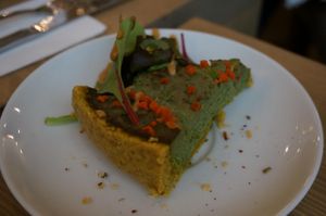 Avocado quiche.  at MyRaw Cafe in Prague