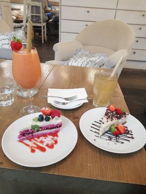 awesome cakes at MyRaw Cafe in Prague