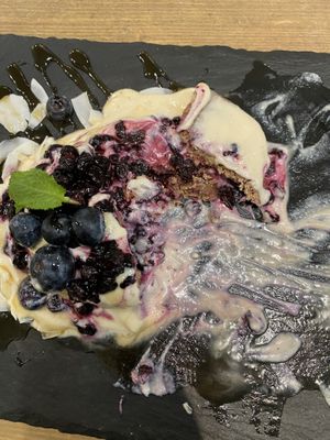 pancakes looking a little hard💔 at MyRaw Cafe in Prague