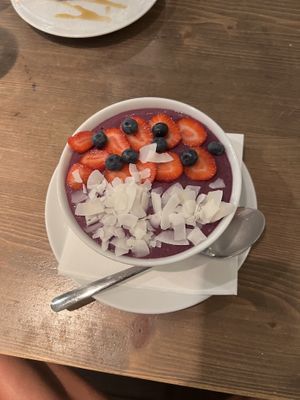 Açai bowl  at MyRaw Cafe in Prague