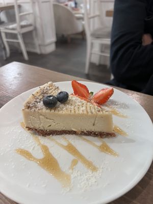 Lavender lemon cake  at MyRaw Cafe in Prague
