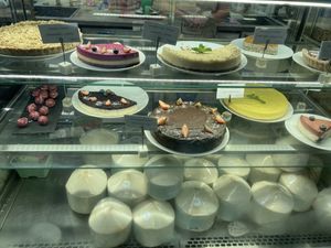 Cakes and coconuts   at MyRaw Cafe in Prague
