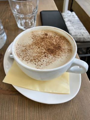 Chai latte   at MyRaw Cafe in Prague