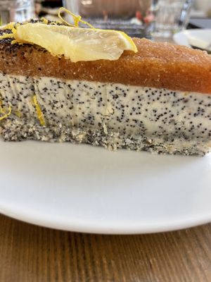 Poppy seed and lemon cake   at MyRaw Cafe in Prague