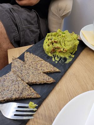 Avocado raw cracker at MyRaw Cafe in Prague