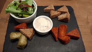 Raw cheese selection at MyRaw Cafe in Prague