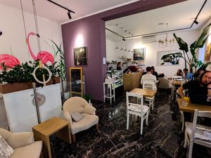 Inside of MyRaw Cafe at MyRaw Cafe in Prague