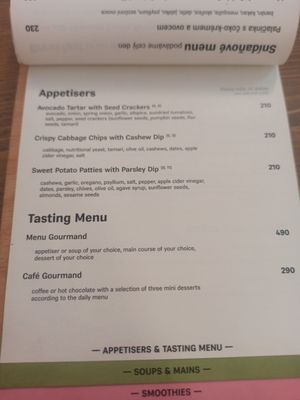 Menu as of 20/07/2025 at MyRaw Cafe in Prague