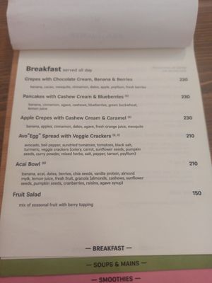 Menu as of 20/07/2025 at MyRaw Cafe in Prague