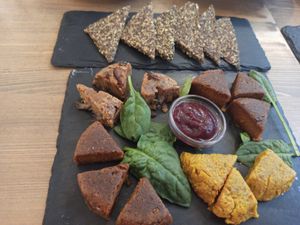 Cheese platter at MyRaw Cafe in Prague