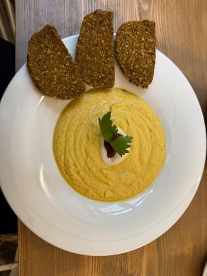 Czech dumplings at MyRaw Cafe in Prague