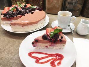 Coconut Fruit Cake at MyRaw Cafe in Prague