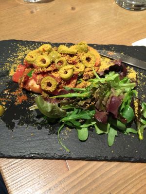 Raw pizza  at MyRaw Cafe in Prague