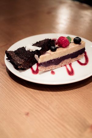 Delicious raw cake at MyRaw Cafe in Prague