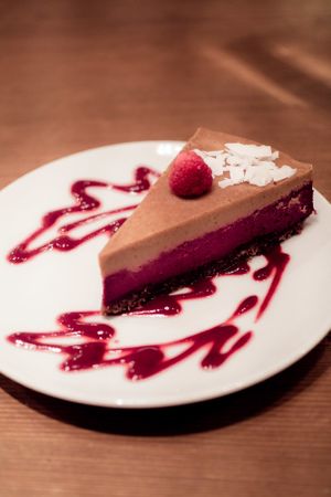 Delicious raw cake at MyRaw Cafe in Prague