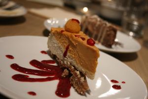 Apricot raw cake at MyRaw Cafe in Prague