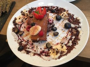 Raw chocolate crepe  at MyRaw Cafe in Prague