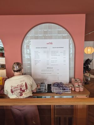 Getränkekarte at unicake Café in Mannheim