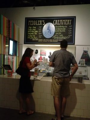 counter at Peddler's Creamery in Los Angeles