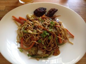 Yakissoba - one of the hot dishes options. at Barao Natural - Baraozinho in Sao Paulo