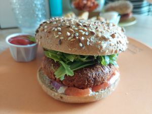 No Meat Burger at Paul's Boutique in Ghent