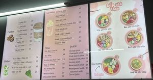 Menu on display   at Bếp nhà Anna in Da Nang