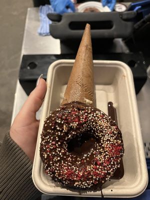 hazelnut and donut cone  at Giapo in Auckland
