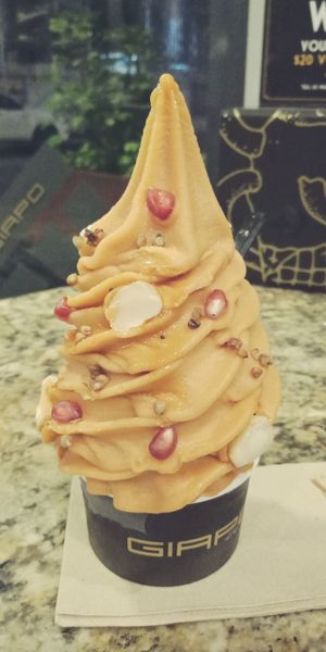 Tamarillo and pineapple - this flavour is too sour for me. at Giapo in Auckland