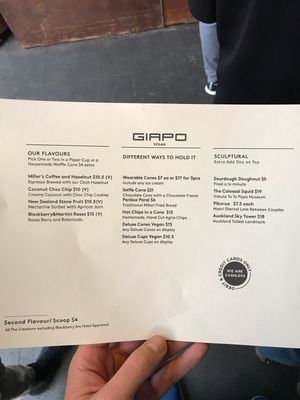 Vegan Menu at Giapo in Auckland