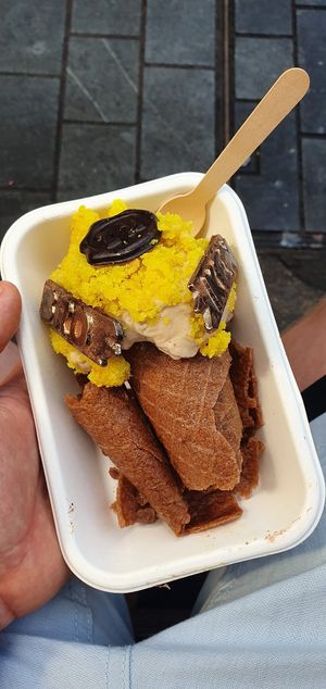 Vegan Hazelnut Ice Cream with Almond Cake Coating at Giapo in Auckland