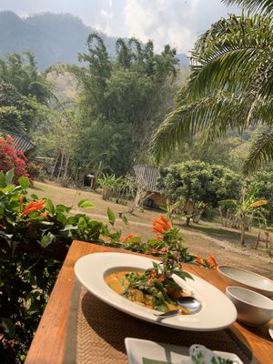 Red Curry with tofu - medium spicy at Chiang Dao Nest Resort 2 in Chiang Dao